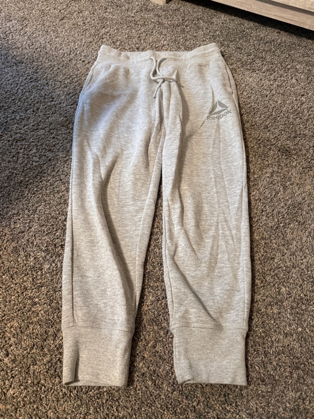 Reebok Light Gray Women's Track Joggers with Drawstring